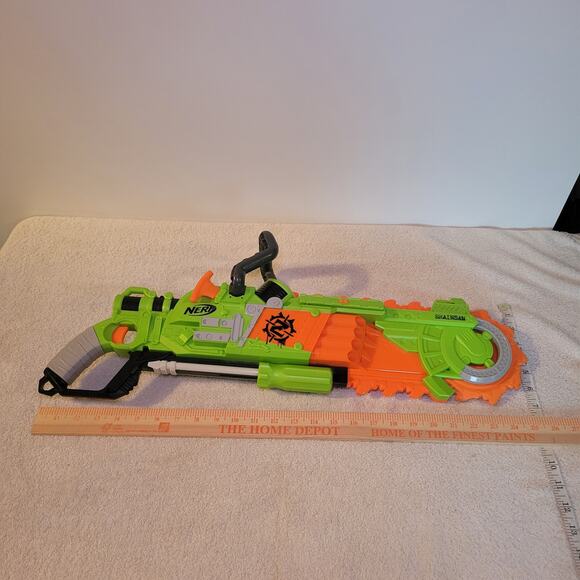Nerf Zombie Strike Brainsaw Dart Gun Blaster w/ Saw Blade End Tested Working - Picture 2 of 6
